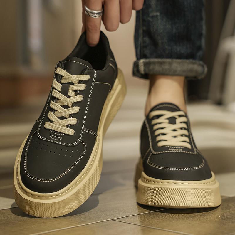 Fashion Men Casual Leather Shoes Fashion Designer Men Height Increasing Loafers Luxury Comfortable Breathable Sneakers Zapatos De Hombre