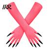 Elastic Polyester Costume Gloves 1 Pair Halloween Ghost Claw Gloves, Long Fingernail Witch Outfit Essentials Accessory, Dark Party Performance