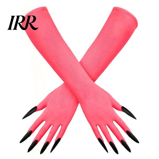 Elastic Polyester Costume Gloves 1 Pair Halloween Ghost Claw Gloves, Long Fingernail Witch Outfit Essentials Accessory, Dark Party Performance