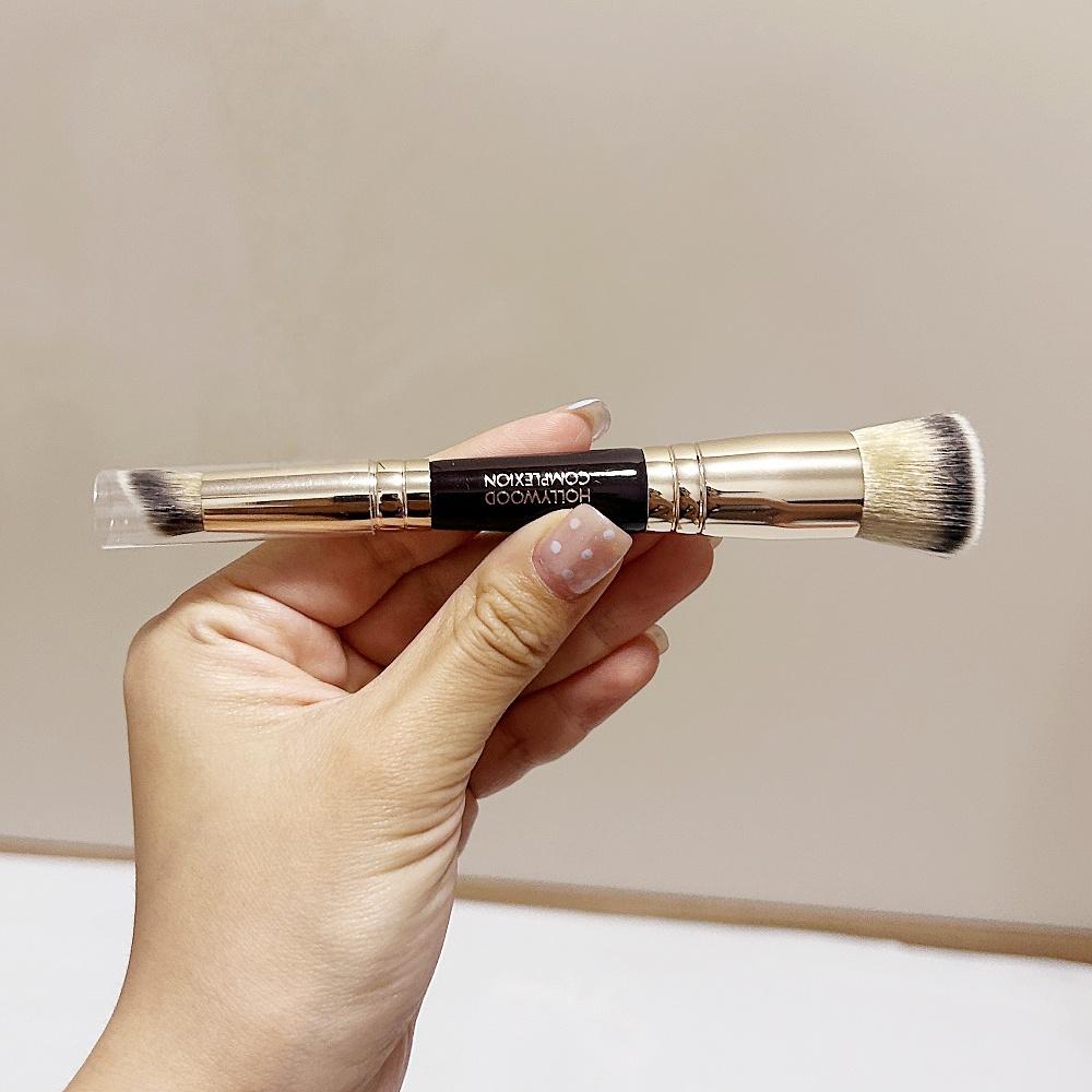 

Кисть для лица Hollywood Complexion двусторонняя для тональной основы, консилера, макияжа, контуринга, растушевки, косметический инструмент