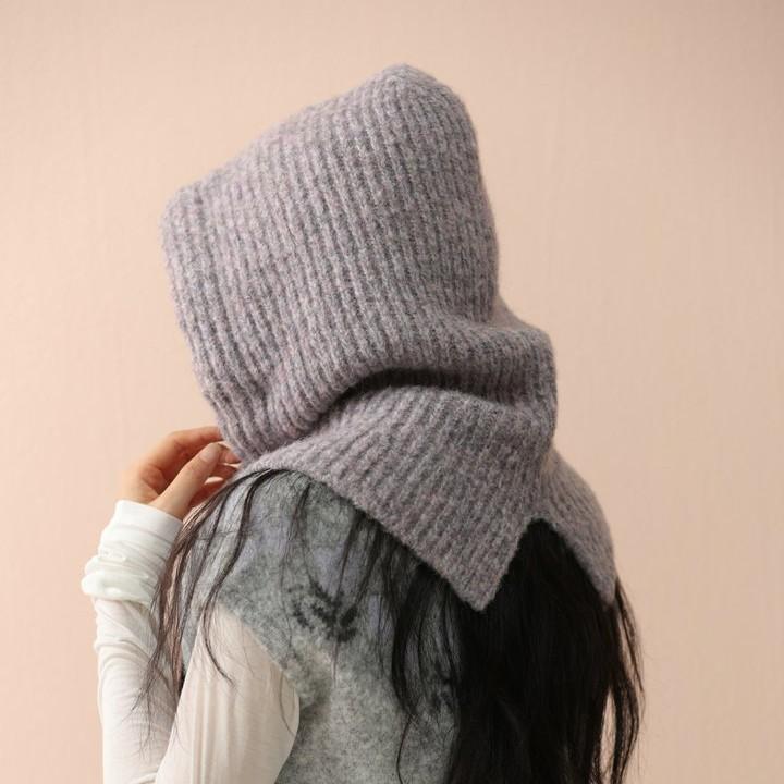 Balaclava hat retro one-piece hat versatile autumn and winter warm and cold scarf hat integrated shoulder and neck scarf