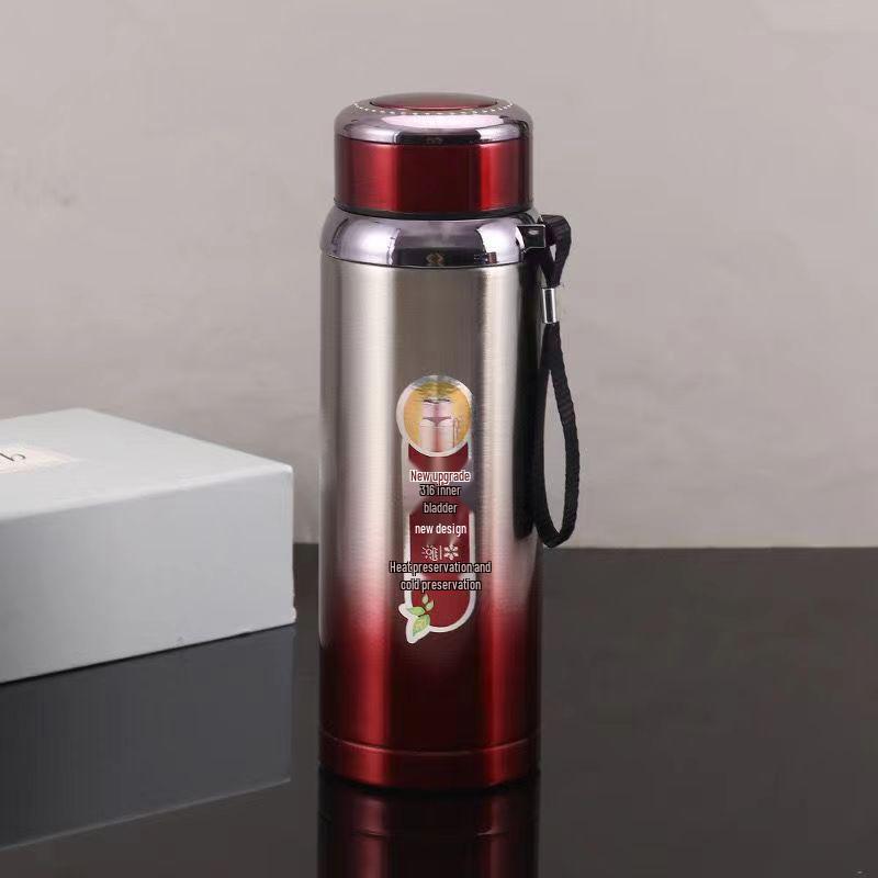 316 Stainless Steel Insulated Cup with Tea Separator, Large Capacity, Portable Outdoor Cup with Carrying Rope