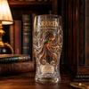 Klarer Glas-Getränkebecher mit maritimen Details, Akzent für den Getränkeservice, Styling für die Kaffeeecke und Regaldekoration