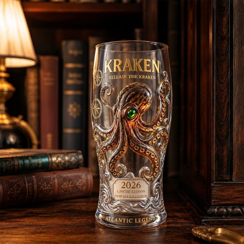 Klarer Glas-Getränkebecher mit maritimen Details, Akzent für den Getränkeservice, Styling für die Kaffeeecke und Regaldekoration