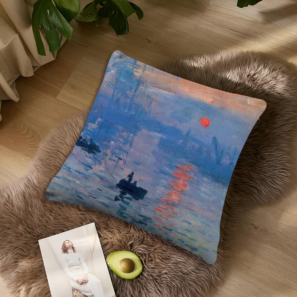 Water Lilies Claude Monet Fine Pillow Case living Room Home Sofa Office Shop Cover Printing Comfort Decoration Nordic Simplicity