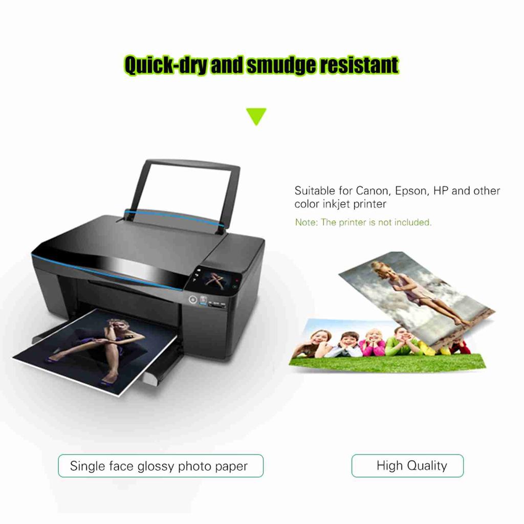 Professional A4 Size 20 Sheets Glossy Photo Paper 8.3 * 11.7 Inch 200gsm Waterproof Resistant High Gloss Finish Surface