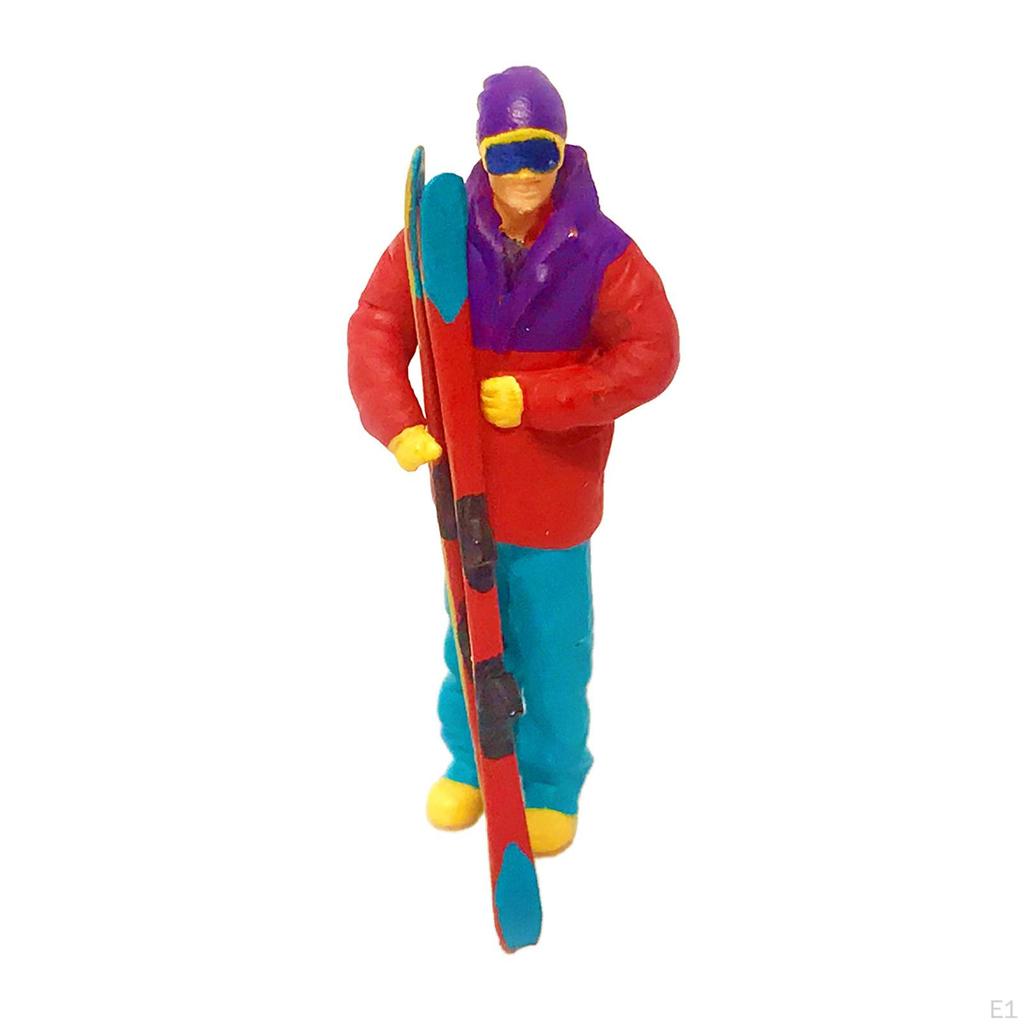 3 1/64 Mini Skiing Figure Table Scene Scenery Tiny Toys Scenario Accessories Supplies Children
