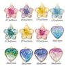 5 Pièces Breloques en Alliage à Base de Zinc Pour la Fabrication de Bijoux Couleur Dorée Dégradé de Couleur Multicolore Fleur Nacrée Cœur Pendentifs Émail DIY