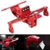 Motorcycle License Plate Bracket  ,   Aluminum Red Rr License Plate Mount Holder with LED Light