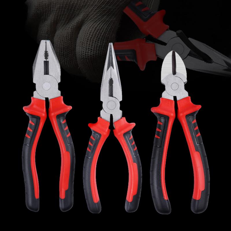 1/3PCS 6/8-inch Wire Pliers Sharp Large Opening Diagonal Pliers for Cutting Twisting Clamping Metal Wires Home Industrial Tool