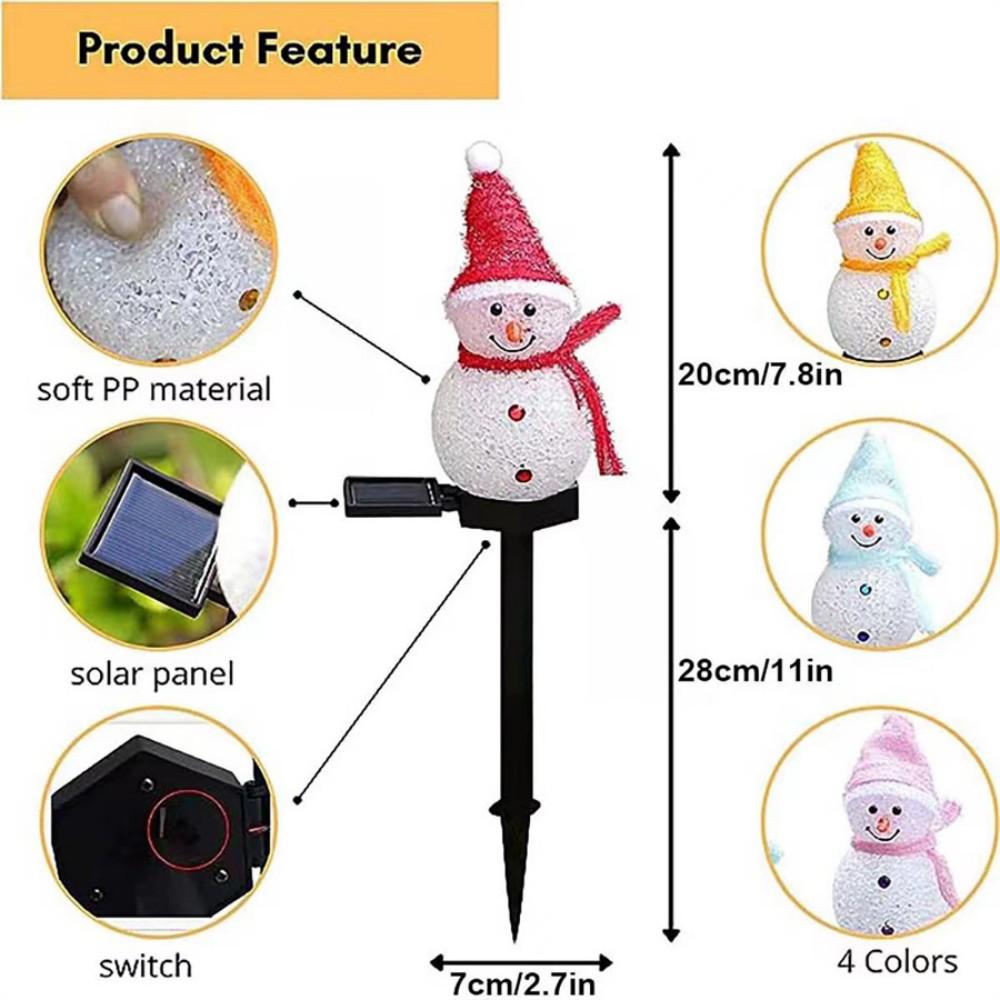 Solar-Powered Outdoor Christmas Snowman Garden Lights