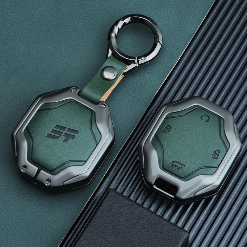 Jetour Traveler 2023 Key Cover: Alloy Leather Car Interior Decoration Accessory