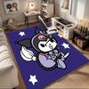 1pc Sanrio Kuromi Mermaid Printed Office Carpet Rectangle Rug Under The Table,Perfect Room Decor for Living Room, Bedroom, Kitchen, Non-slip Floor Mat