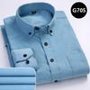 Cotton Corduroy Casual Warm Solid  Shirt Long Sleeve Winter Regular Fit Mens Men's Shirts with Pokets