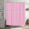 Pink Plaid Shower Curtain Bath Room Decor Waterproof Fabric Available in Various Sizes Perfect for Adding Style to Your Bathroom