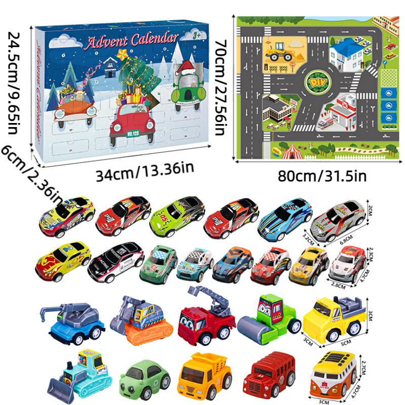 

Веселый обратный отсчет Рождественский календарь Мультяшная мини-машинка Игрушка Коробка-сюрприз Детские подарки