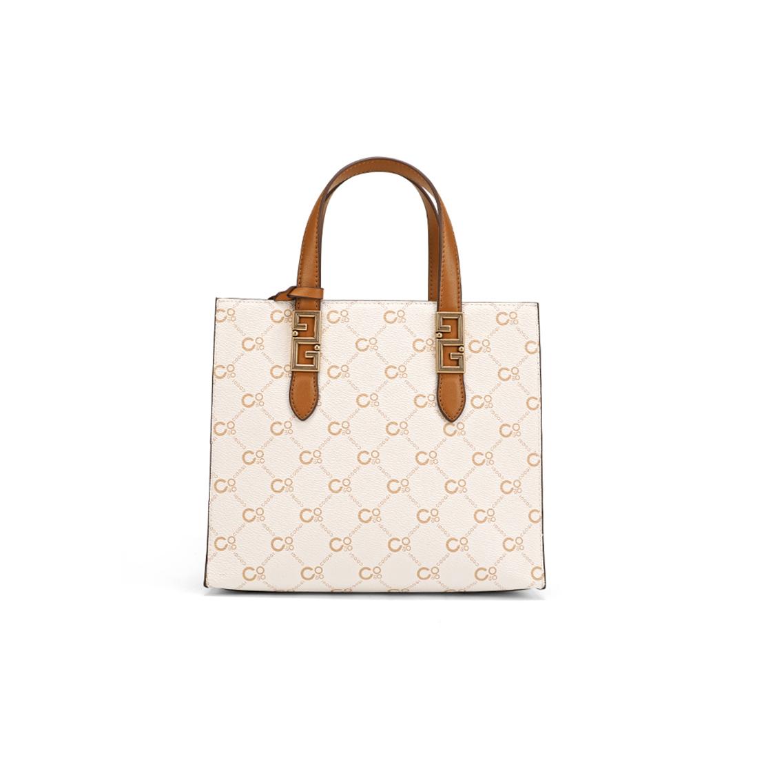 

New COOGI Synthetic Leather Handbag Medium Women s Ecru/Coffee C335218305 21*12*24CM