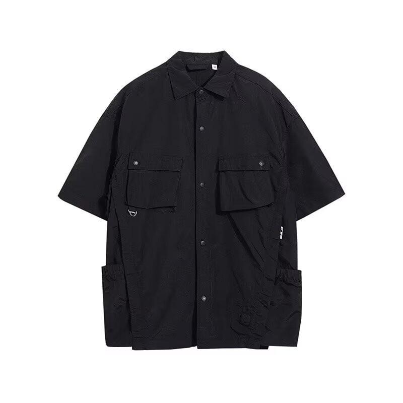 Tide Brand Summer New Ultra-Thin Quick-Dry Japanese Workwear Short-Sleeve Retro Loose Shirt