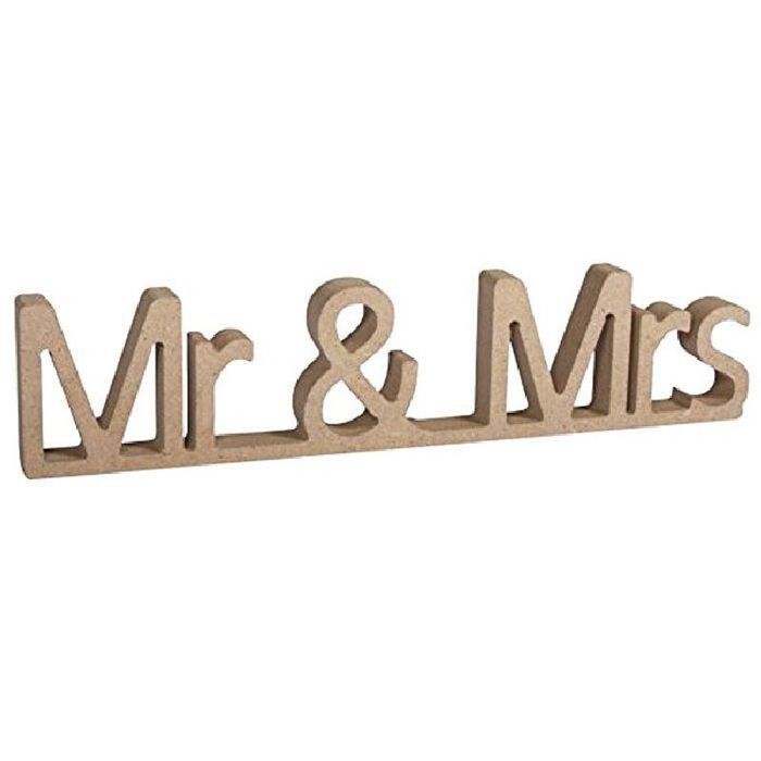 Mot en bois MDF - RAYHER - Mr & Mrs - 24 x 5,5 cm - 100% recyclé - Mixte