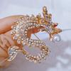 Creative  Personality Chinese Dragon Zodiac Brooch Pin Badge For Women Man Suit Decoration  Clothes Jewelry Gift
