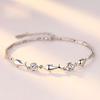 Dolphin Bay Lovers' Zircon Inlaid Copper Silver-Plated Bracelet for Women Fashionable and Stylish Korean-style Hand Accessories