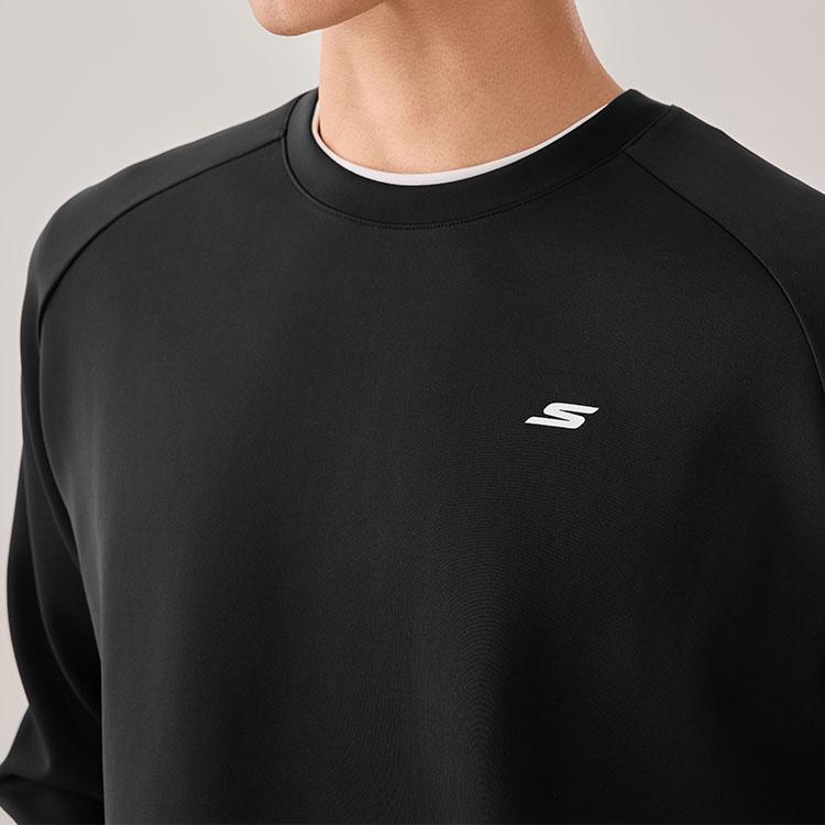 Skechers Warmth And Cold-Resistant Technology Moisture-Wicking Quick-Dry Knit Crewneck Pullover Sweatshirt Men Sweatshirt P425M199-0018