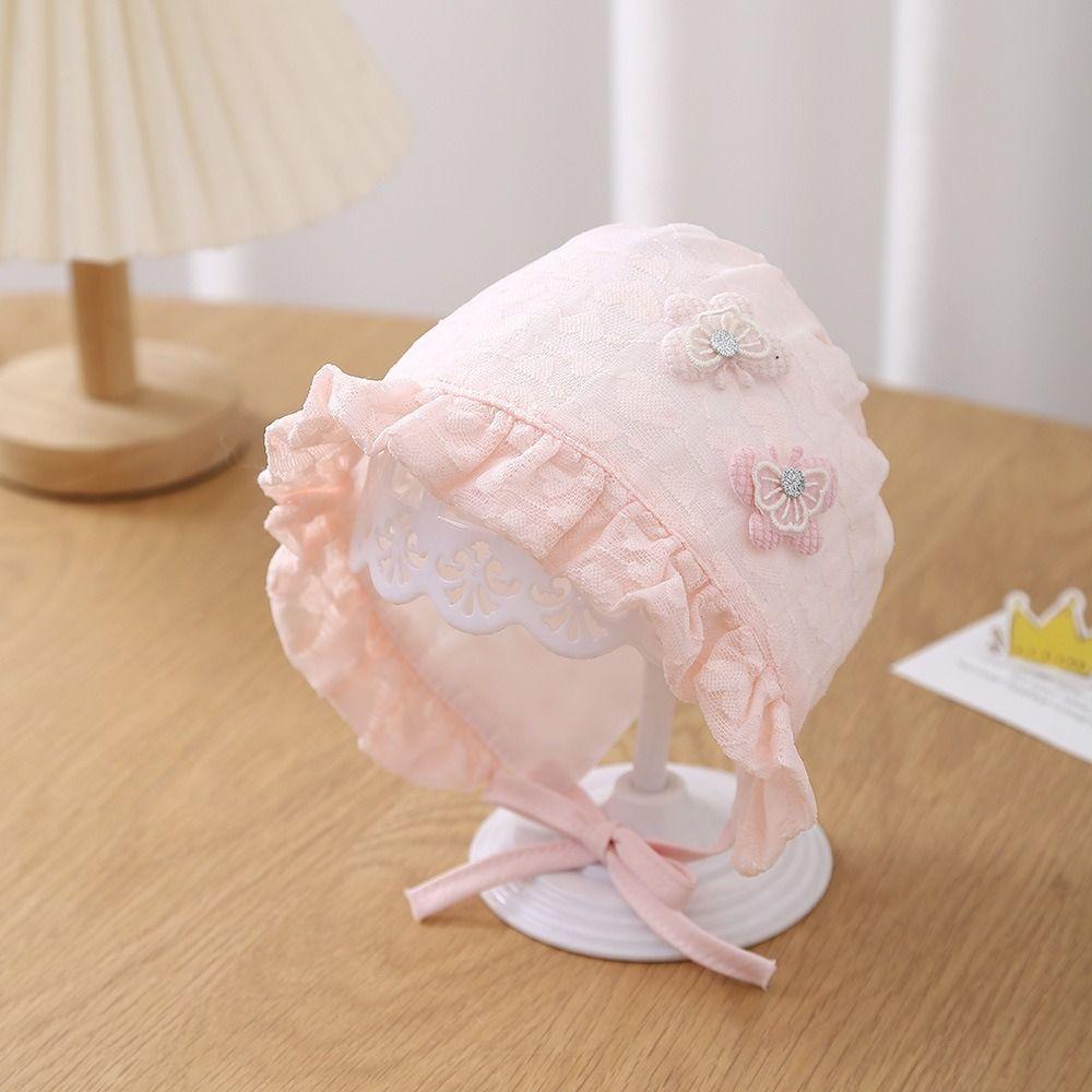 Lace Newborn Bonnets 0-12M Adjustable Sun Hat 2025 Infant Bonnet for Baby Girl