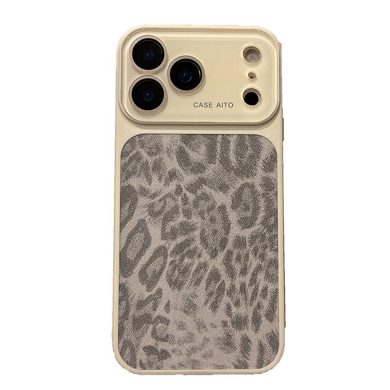 Leopard Print Skin Sticker Protective Case for Apple iPhones 13-17, including iPhone 16 PRO.