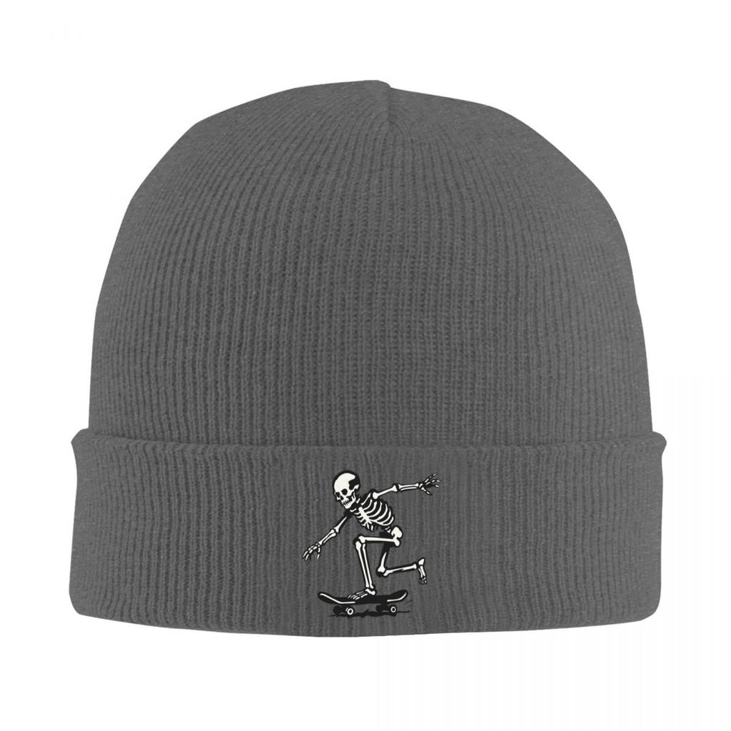 Cool Skeleton Skateboard Warm Knitted Cap Hip Hop Bonnet Hat Autumn Winter Outdoor Beanies Hats for Unisex Adult