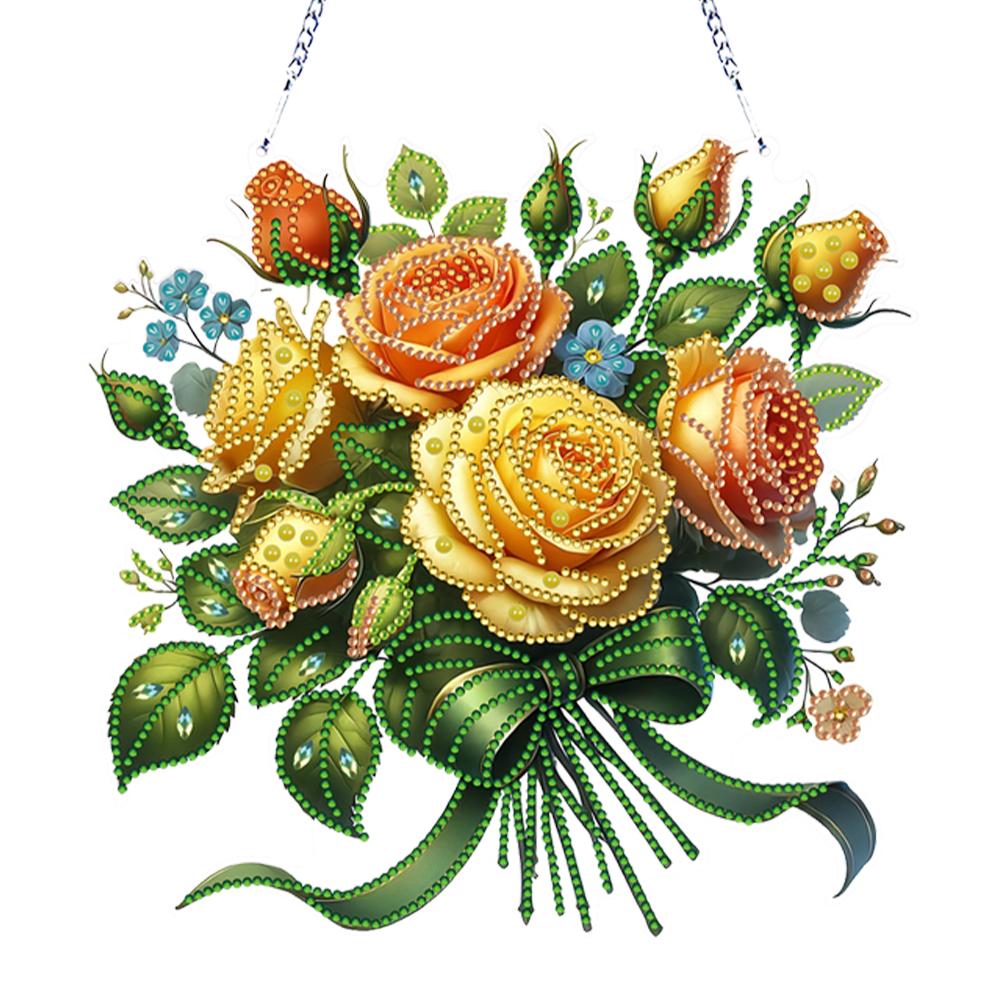 Acrylic Special Shape Flowers 5D DIY Diamond Painting Dots Pendant Rhinestone Diamond Art Pendants Diamond Painting Ornaments