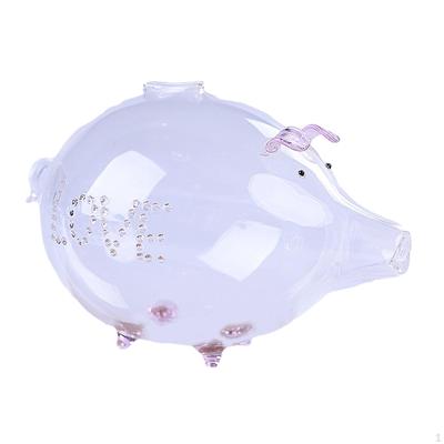 18cmx12cm Glass Piggy Bank Clear Money Box Kids Saving Pot Cute Transparent Valentine's Day