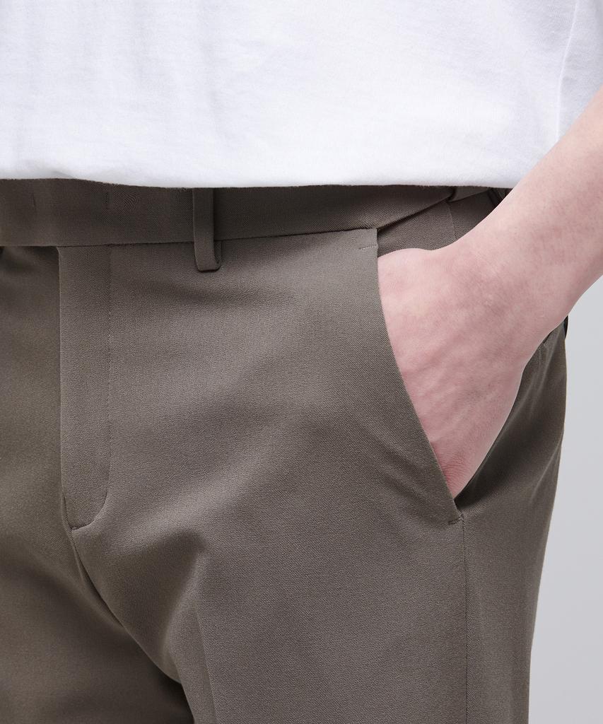 MUSINSA STANDARD Semi-Wide Slit Hidden Banding Slacks [Dusty Beige]