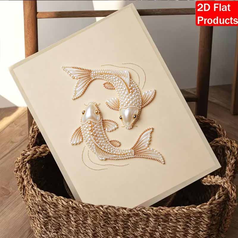 Pearl Art Painting Home Wall Decor Koi Fish Pearl Gemstone Painting Picture Crafts Adult/Beginner Gift Creative Home Decor Unframed Wall Art