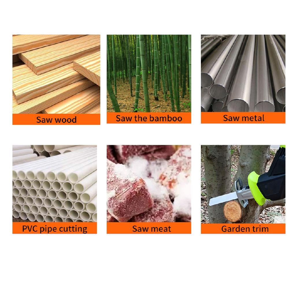 Cordless Electric Reciprocating Saw And 4 Saw Blades Metal Cutting Wood Tool Portable Woodworking Cutters With Plastic Case