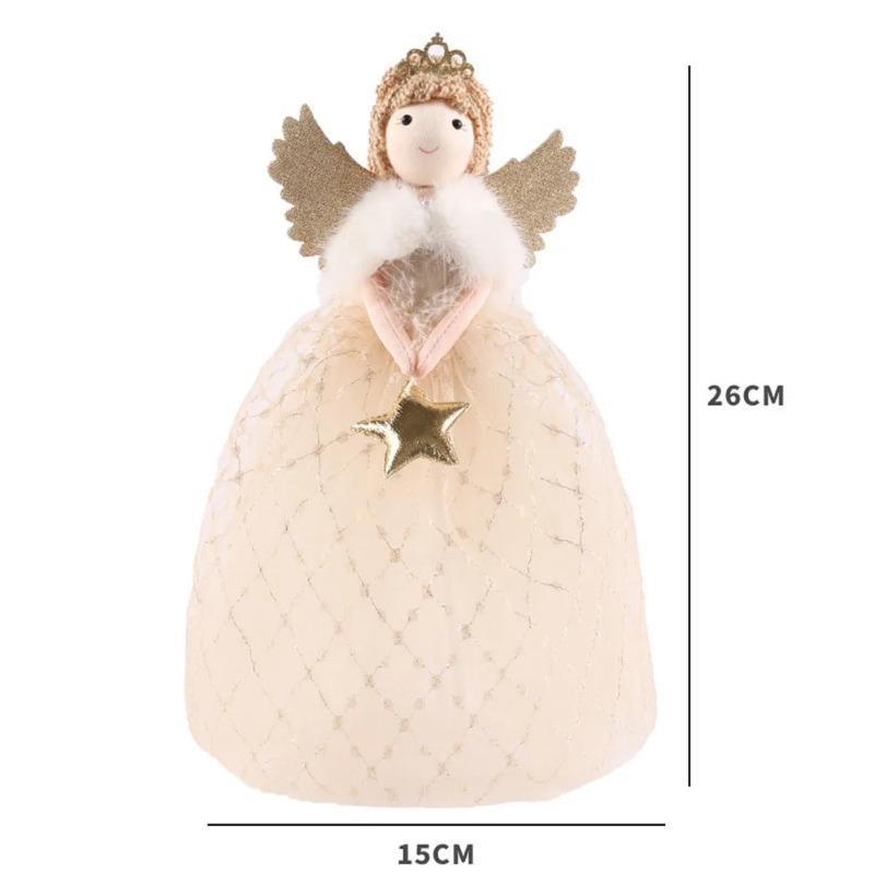 Niedliche Weihnachtsbaum Engel Mädchen Dekoration Weihnachten Weihnachtsbaum Spitze Stern Ornamente Engel kleines Mädchen Puppe Geschenke Neu