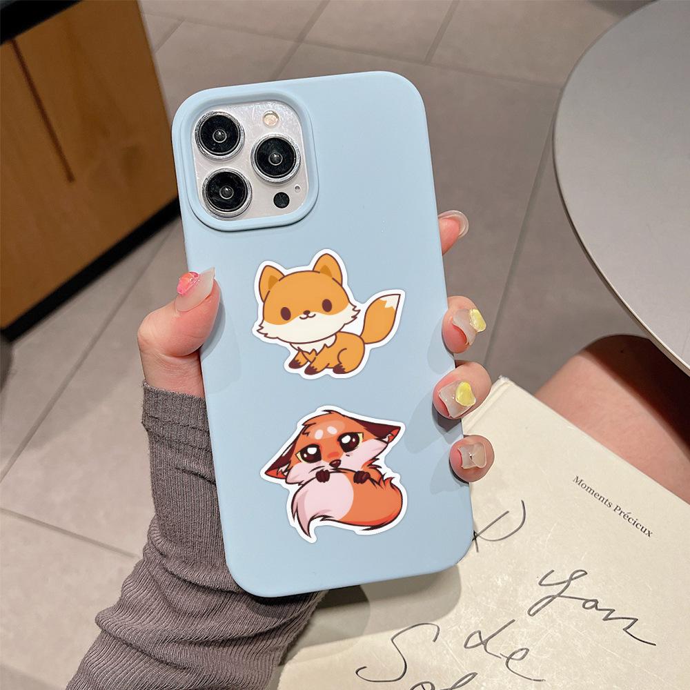 60-Piece Cartoon Fox Graffiti Stickers for Children’s DIY Journals and Water Bottles