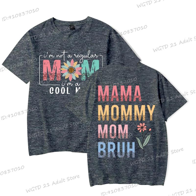 Im A Cool Mom Print T Shirt Short Sleeve Mama Mommy Mom Bruh Tshirts Boho Style Round Neck Mothers Day Gifts Tshirt Female
