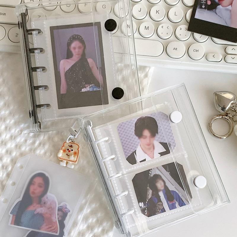M5 Widening Double Button Transparent Pvc Soft Cover Binder Cover Journal Sketchbook Accessories Diary Office Supplies