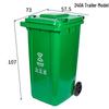 240L Commercial Classified Kitchen Waste Bin with Wheels and Lid