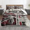 Retro Levi Ackerman Attack on Titan Manga Red Duvet Cover with Pillowcases, Cooling Duvet Cover for Warm Nights