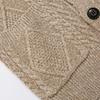 2024 Europäische Größe Frühling/Herbst Strickjacke: Zopfstrick, Langarm, Trendiger Verdickter Pullover