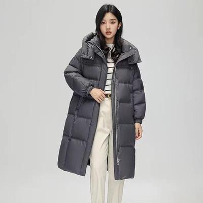 Damen Lange Winter Daunenjacke mit Kapuze