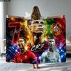 CR7 Print Flannel Blanket High Quality Warm Comfortable Cover for All Seasons Perfect for Gifts Home Decor