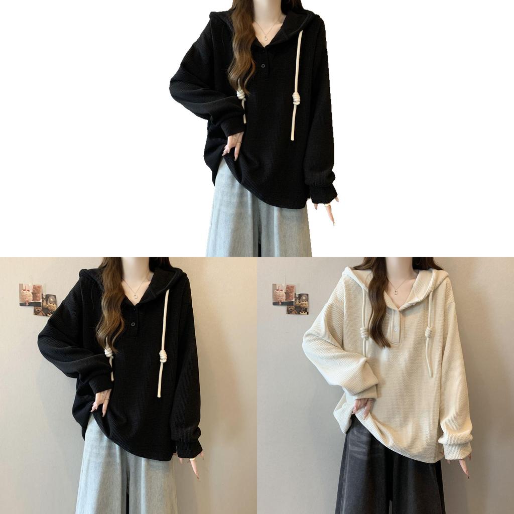 Style Oversized Hoodie With Polyester Fabric And Drawstring For Casual Office Wear