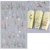 5D Embossed Flower Nail Stickers DIY Spring Summer Colorful Floral Nail Art Self-Adhesive Decals for Women Manicure Decoration