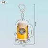 Banana Happy Cat Keychain Acrylic Funny Meme Keyring Backpack Hanging Pendant Mobile Phone Bag Charms Cute Keychain Accessories