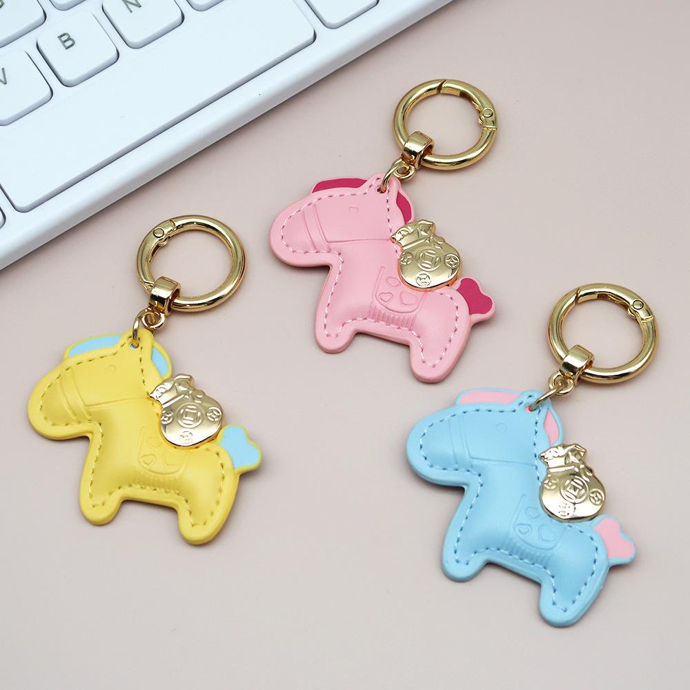 Instant Money Cartoon Pony Pendant Keychain for Couples