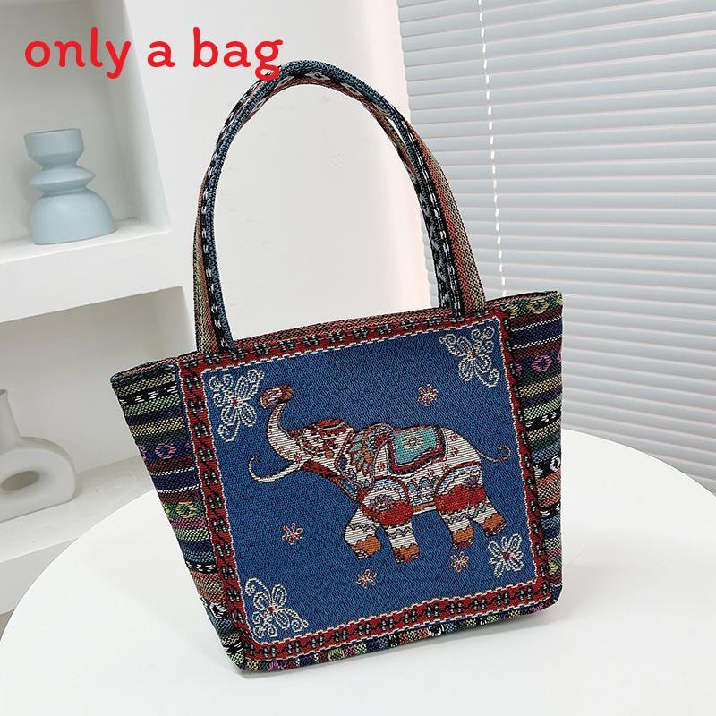 Ethnic Embroidered Handbag For Women With Canvas Material And Zipper Closure For Daily Use