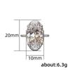 New Luxury Big Oval Cubic Zirconia Crystal Rings Women Wedding Accessories High-quality Silver Engagement Bands Jewelry