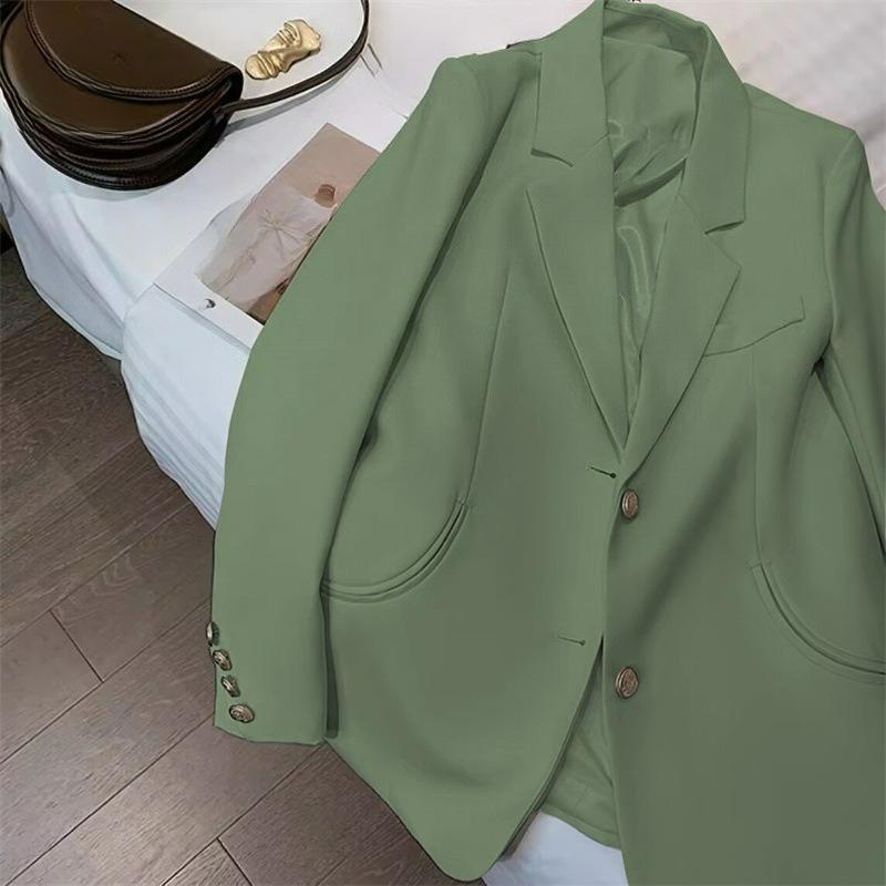 Spring and Summer Coffee Color Suit Jacket Female Temperament Loose Casual Shoulder Small Suit Commuter